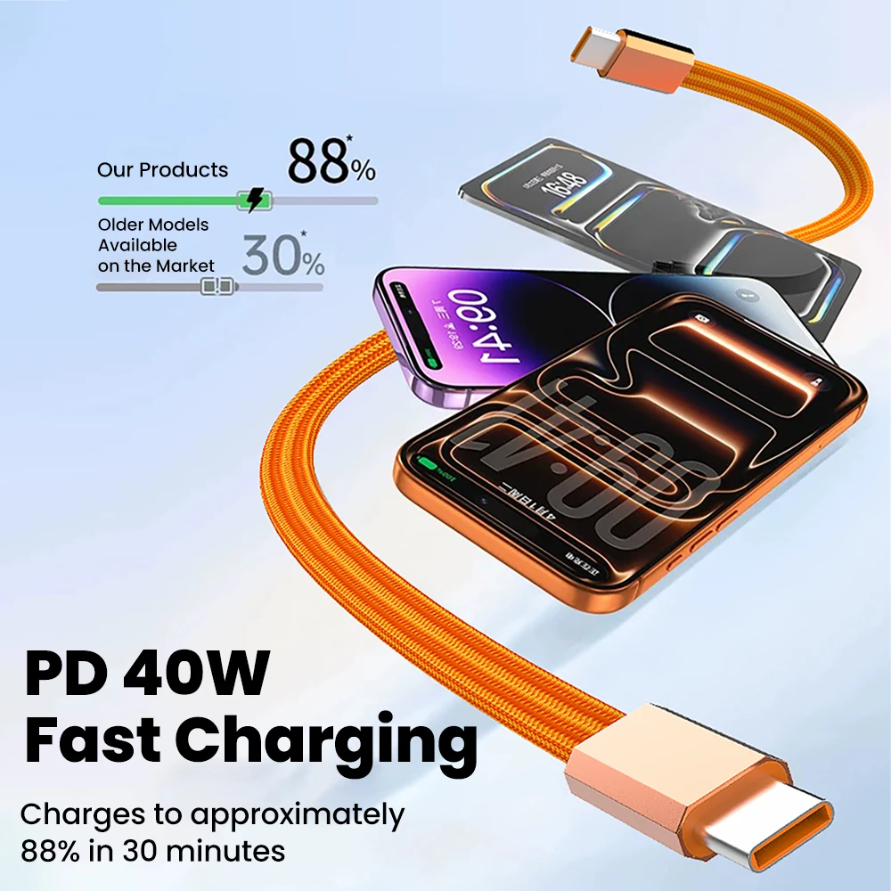 0.3M 짧은 케이블 PD 240W 타입 C to USB C 케이블 아이폰 15 16 17 태블릿 노트북용 고속 충전 100W USB 타입 C 케이블 화웨이용