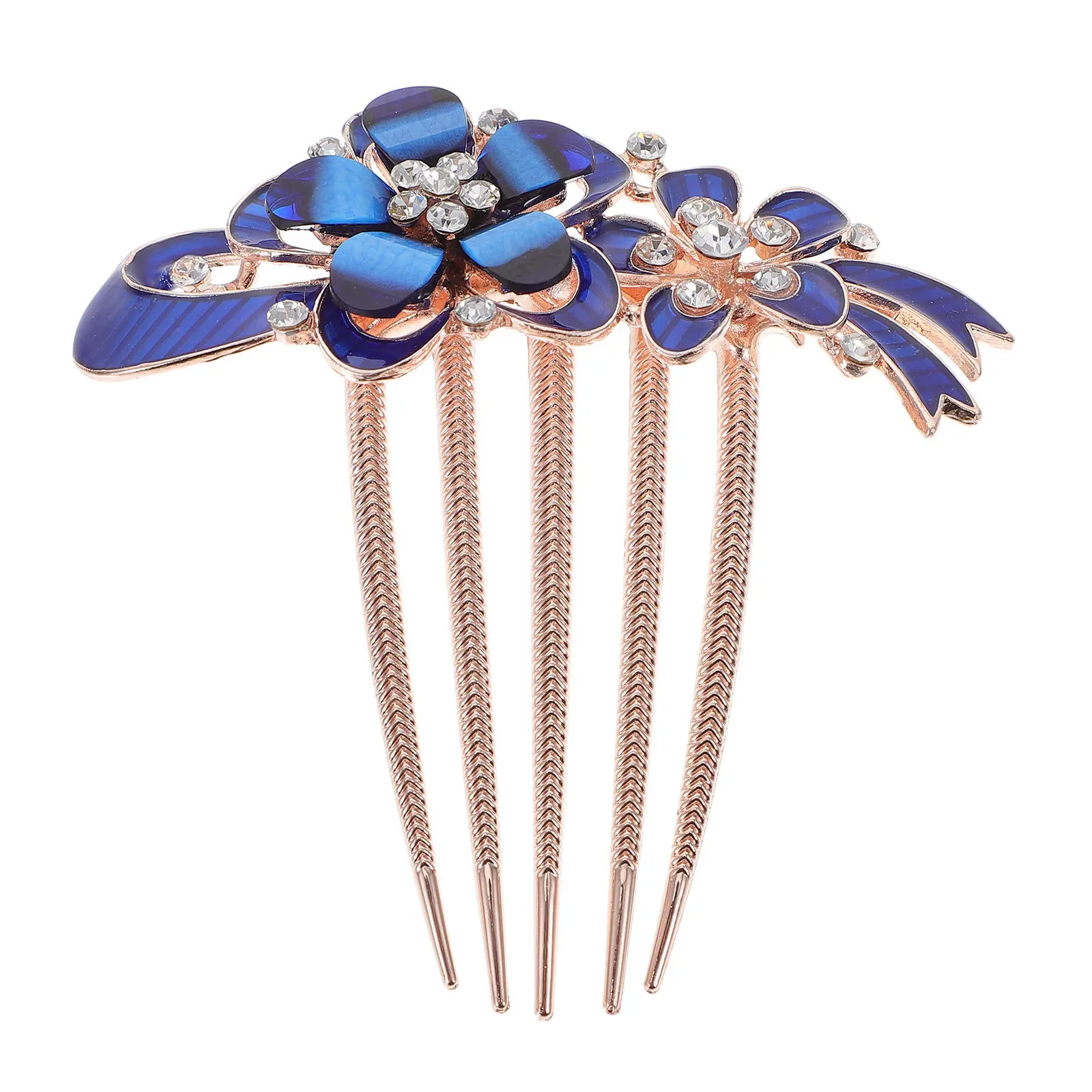 폭포형 라인스톤 헤어콤 신부 사이드 헤드피스 웨딩 파티 헤어 액세서리 신부 여성용 아연 합금