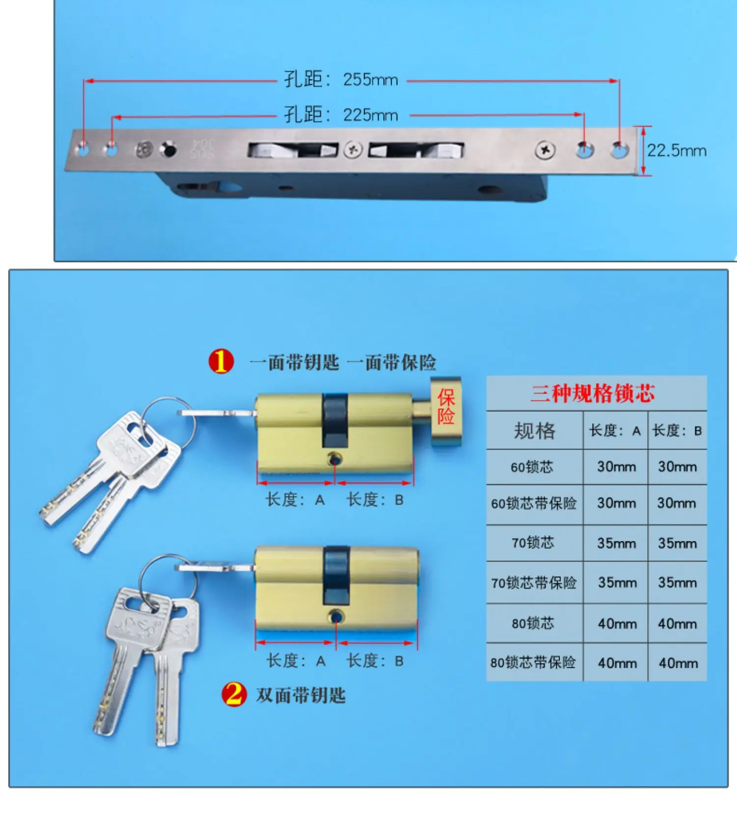 Heavy Duty Sliding Door Hook Lock Aluminum Alloy Sliding Balcony Glass Door Double Hook Lock Body Wooden Door Hardware