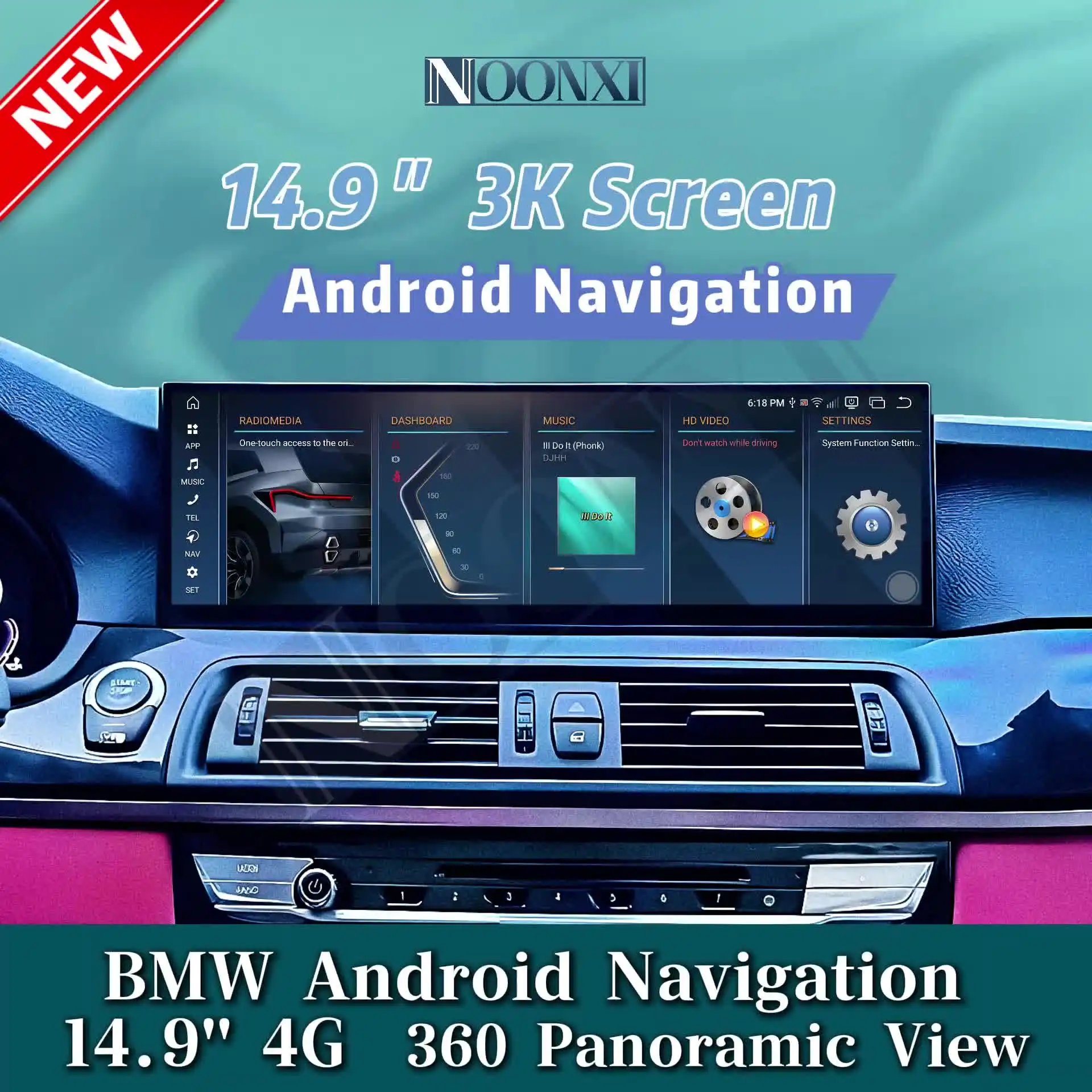 Беспроводной Carplay Android 14 для BMW 3 4 серии F30 F31 F33 F32 F34 F36 M3 F80 M4 F82 F83 Мультимедийный