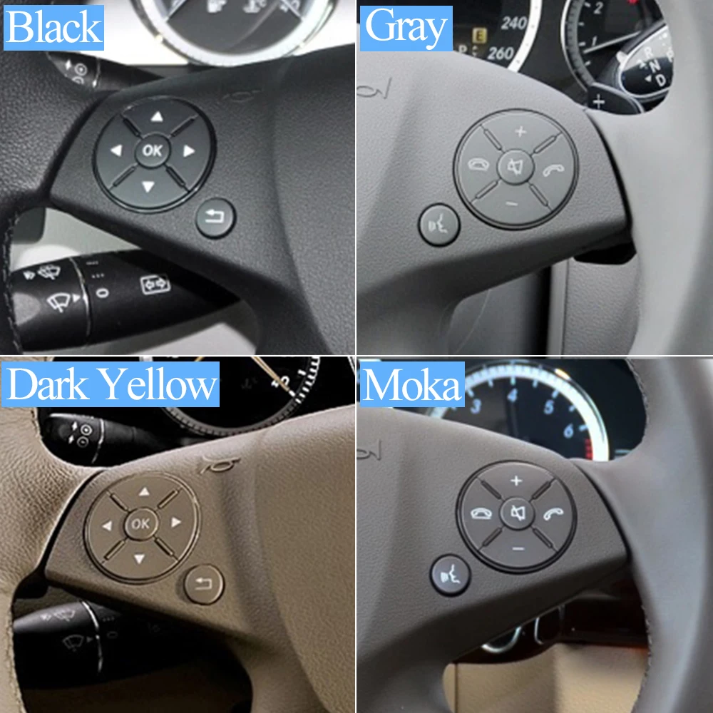 Left Right Car Steering Wheel Switch Control Button Cover Trim For Mercedes Benz C E GLK Class W204 X204 C180 C200 W207 W212