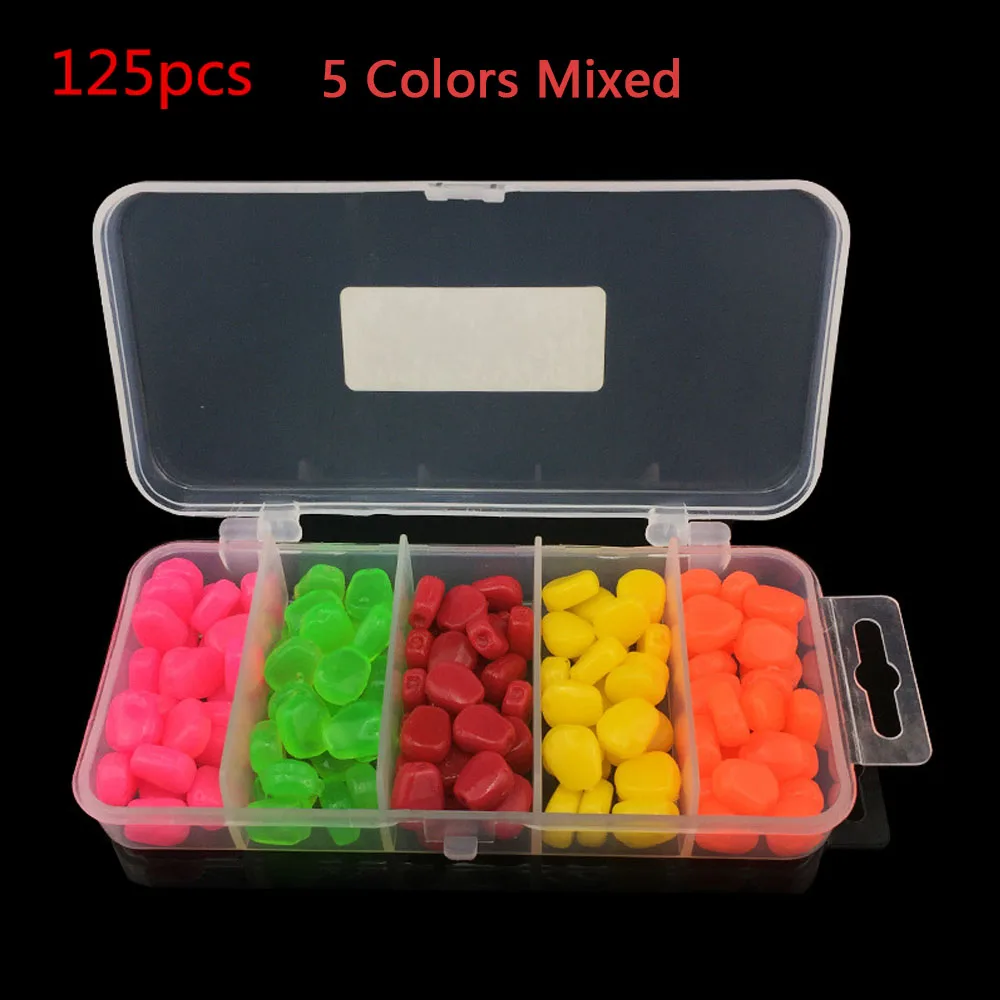 

50pcs/125pcs Simulation Soft Artificial Baits Corn Kernels Fishing Lures with Corn Smell Crucian Carp Fishing Accessories