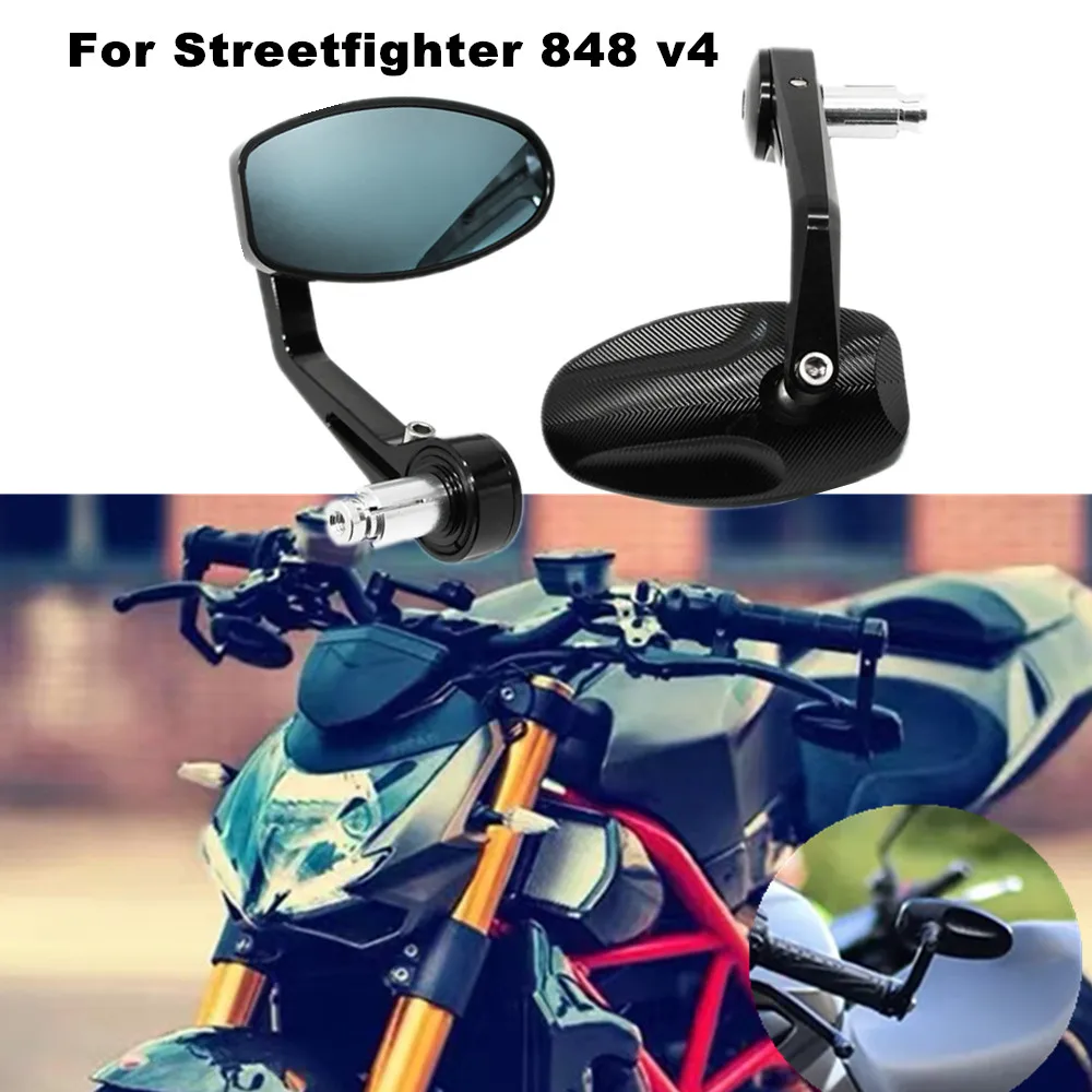 

Motorcycle Handlebar Mirror For Ducati Streetfighter 848 Streetfighter V4 V4S 2020-2022 CNC Handlebar Rear View Mirror