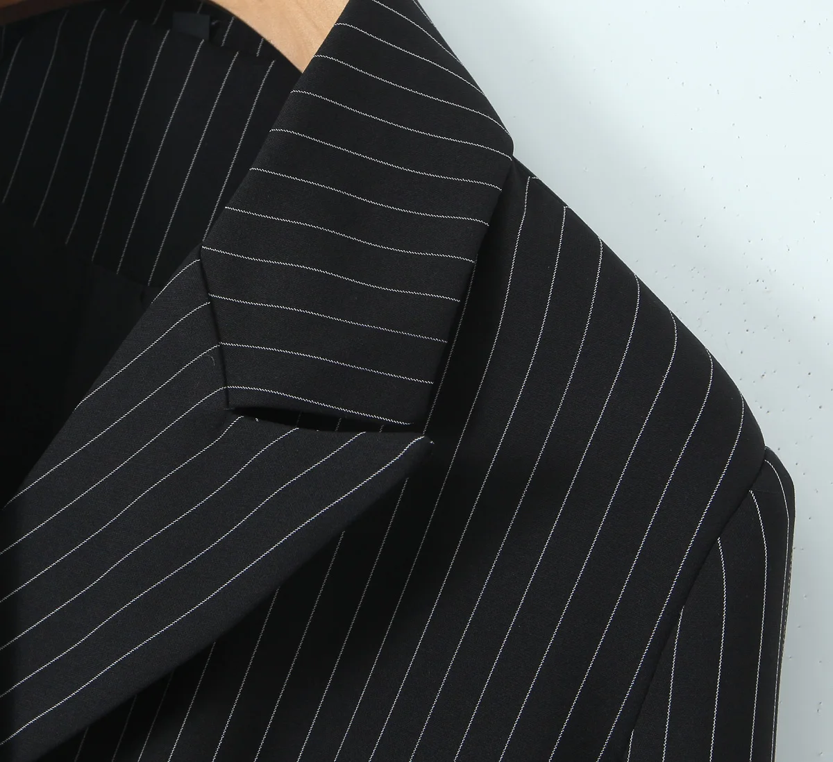 Spring Black Striped Oversized Blazer Women Loose Notched Full Sleeve Suits High Waist Long Flare Pants Halter Tank Tops