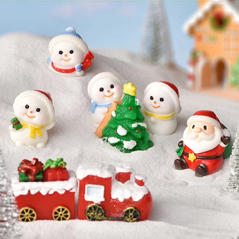 

Mini Christmas Resin Elk Santa Claus Ornaments Merry Christmas For Home Garden Figurines Miniatures Landscape Xmas Decoration