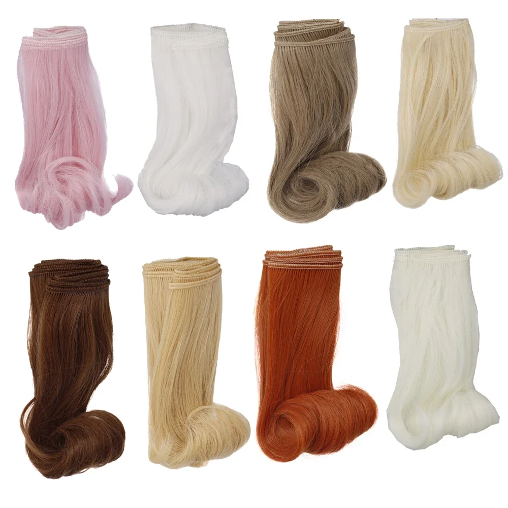 1 piece 15 cm curly doll hair 1/3 /1/4 1/6 Bjd curly BJD wigs SD Russian handmade cloth Doll hair