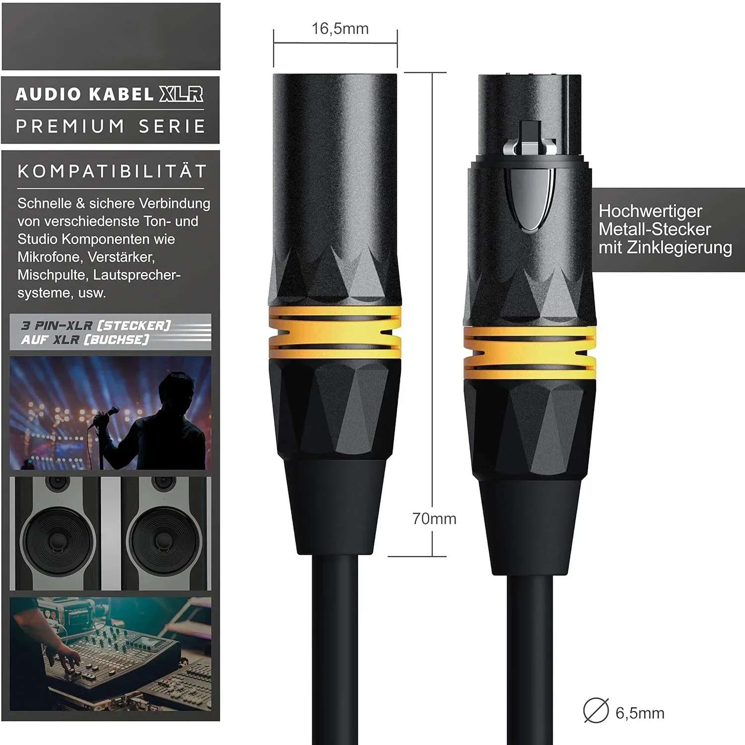 SZRMCC USB C Auf XLR Kabel - Professionelles Audio Kabel | Für Mikrofone & Smartphones