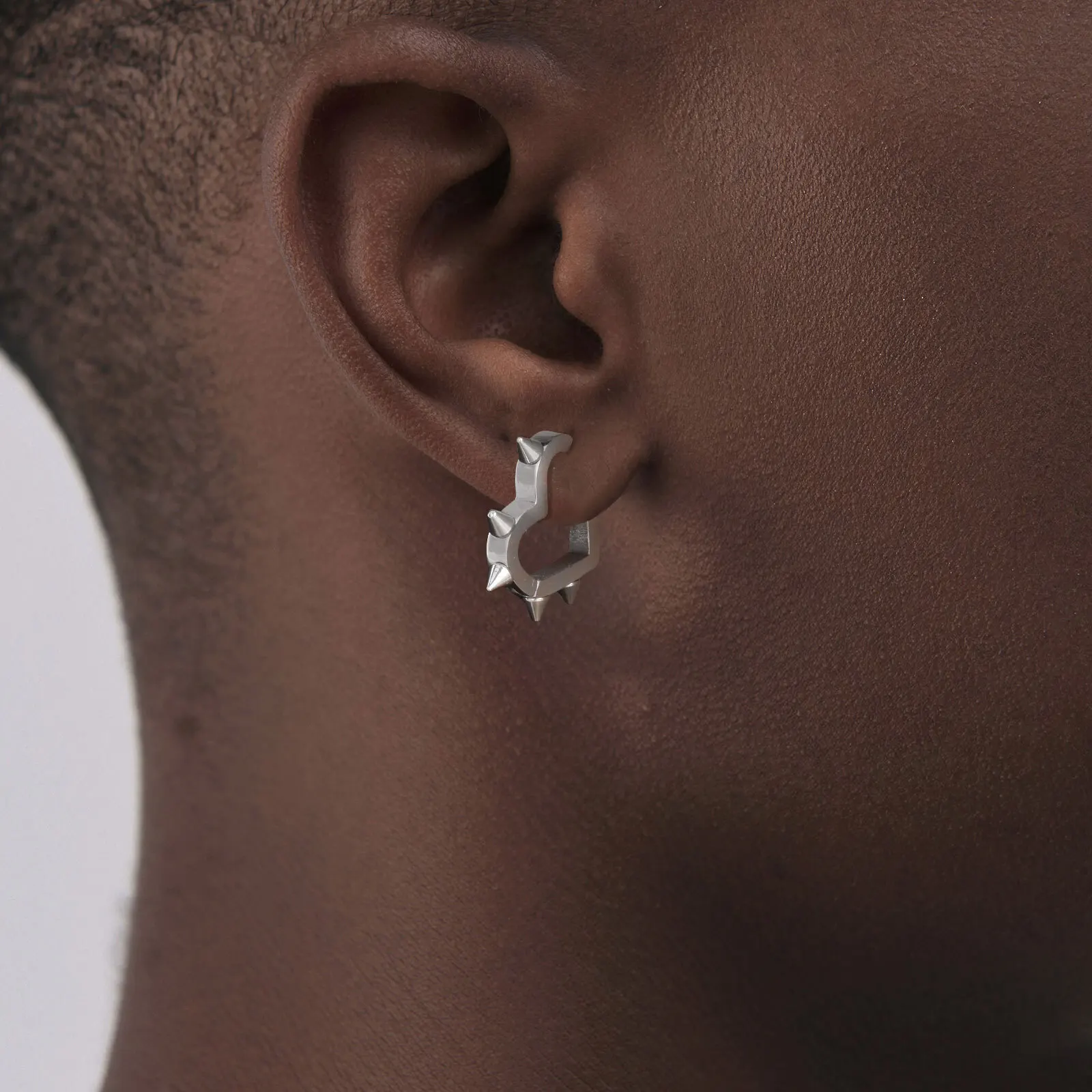 Heart Shaped Rivet Earrings for Men Women,Gothic Stainless Steel Huggies Hoop Earring,Unisex Jewelry Halloween Gift