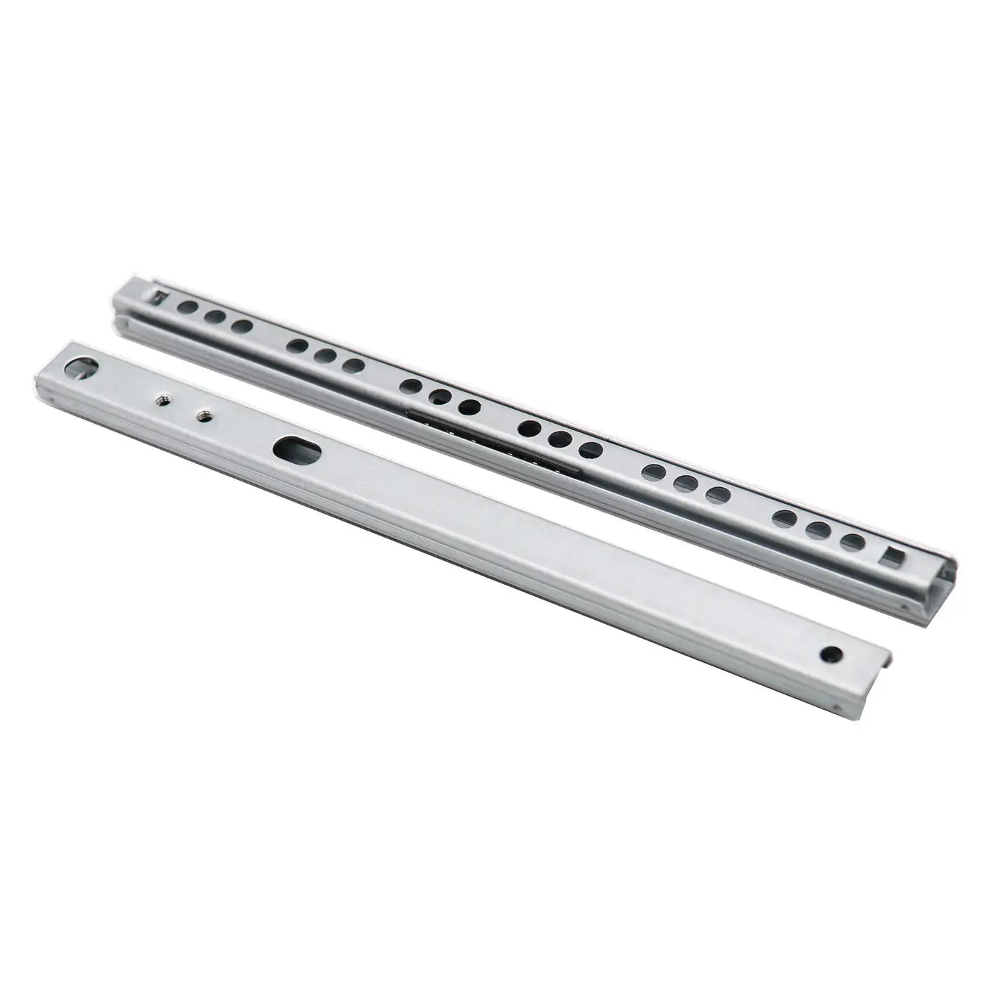 Drawer Slide 8"-16" 17mm Wide Two-section Ultra-narrow Mmini Ball Slide Steel Cabinet Two Way Chute Rail 1Pair drawer slides