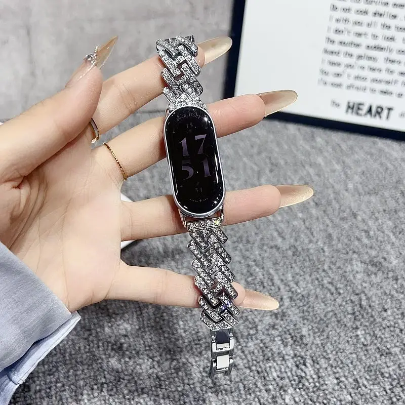 Elegant Diamond Metal Watch Band - Bling Jewelry Dressy Strap Bracelet