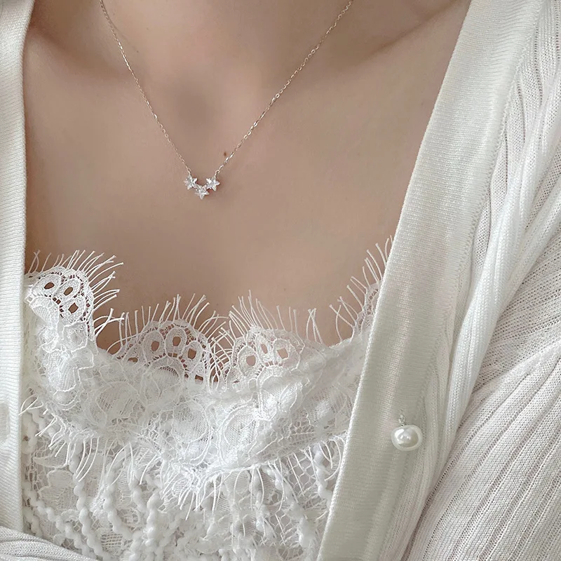 

Silver Star Necklace Girl Sweet Temperament Chain Necklace