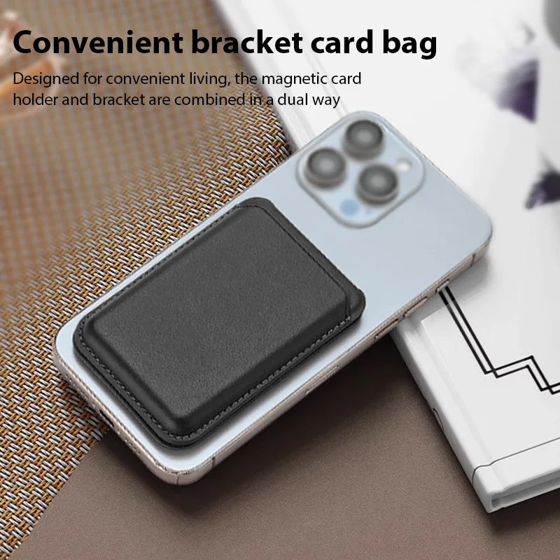 2-in-1 Multi-Function Magnetic Card Case Phone Stand for Apple iPhone 16, 15, 14, 13, 12 MagSafe Magnetic Card Holder