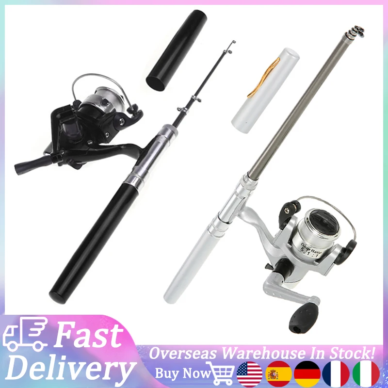 Mini Aluminum Pocket Pen Fishing Rod Pole + Reel