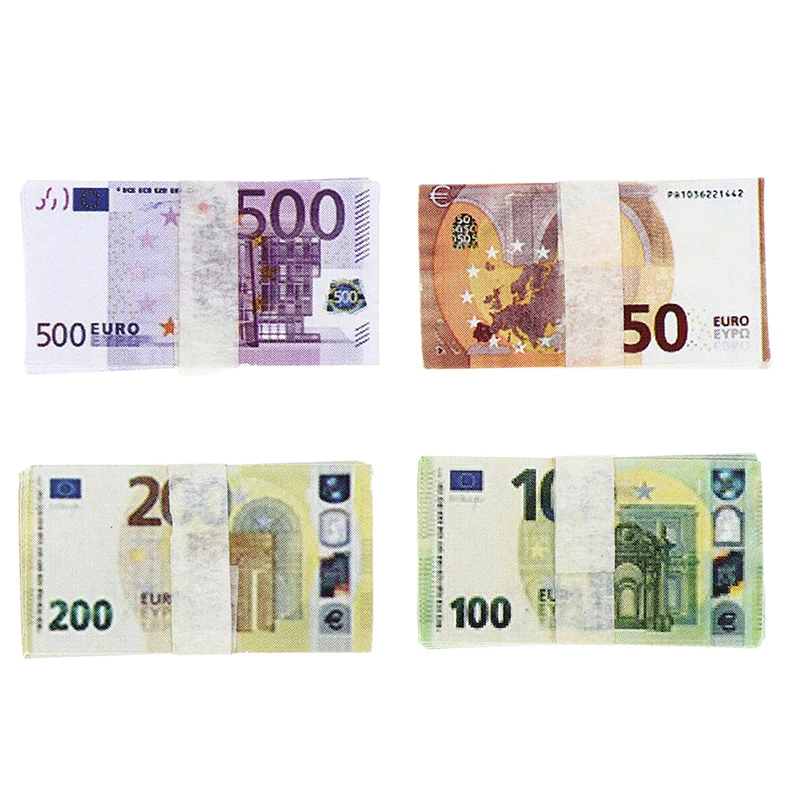 20Pcs/Set 1/12 Mini Dollars Dollhouse Pocket Euro Simulation Toy Banknote Miniature Accessories
