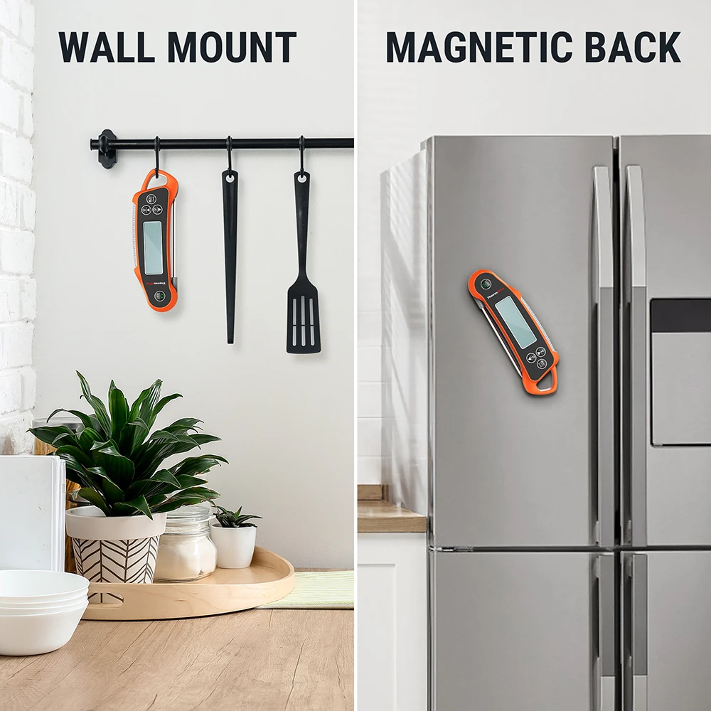 ThermoPro TP710 Hintergrundbeleuchtung 2-in-1 klappbare kabelgebundene Sonde Digitales wasserdichtes Ofen-BBQ-Fleischthermometer zum Kochen in der Küche – Detail 7