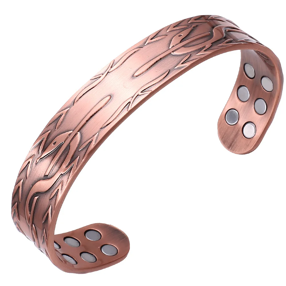 MagEnergy Bracciale Magnetico In Rame Puro 99.9% Con 10 Magneti 3500 Gauss - Regolabile Per Donna