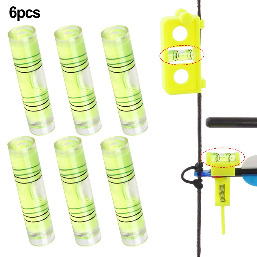 

6pcs Archery Adjust Bow Spirit Level Tool Transparent Bubble Spirit Level For Camera Tripod Measuring Tool 9.5x40mm