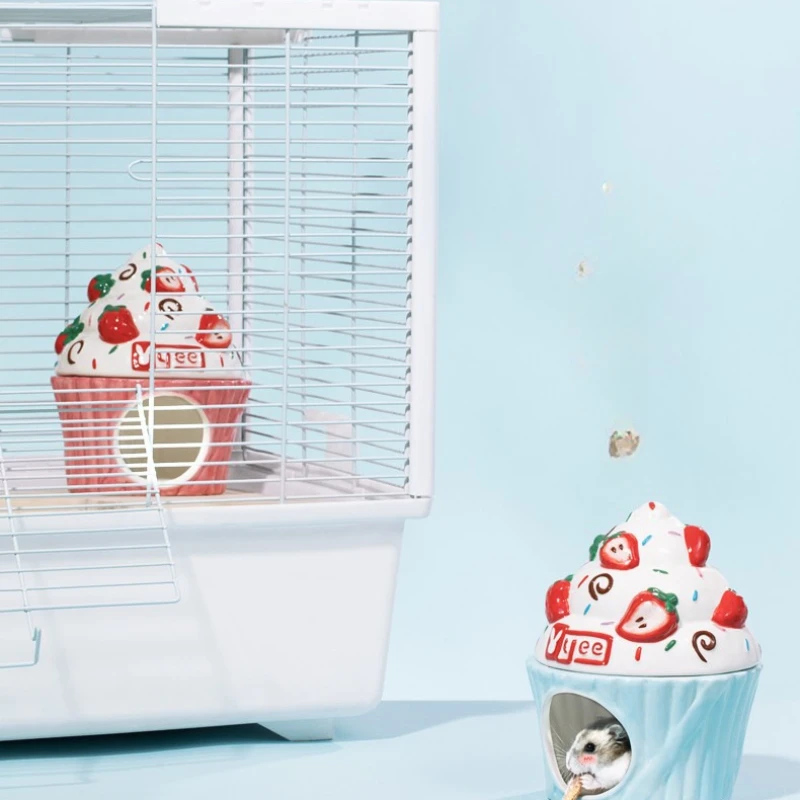 Hamster Ceramic Nest Ice House Summer Cooling Shelter Golden Bear Heatstroke Prevention and Cooling Guinea Pig Sleeping Nest