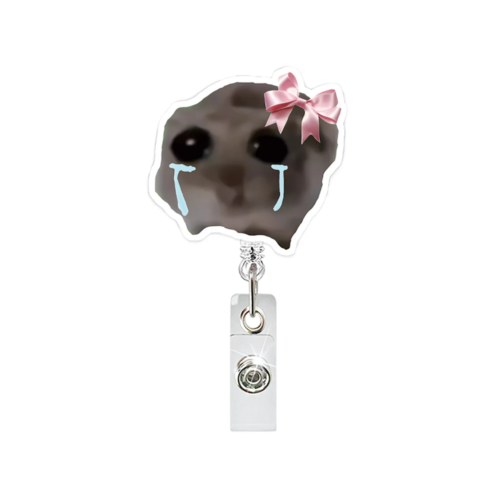 لطيف مضحك الهامستر الاكريليك شارة بكرة قابل للسحب...