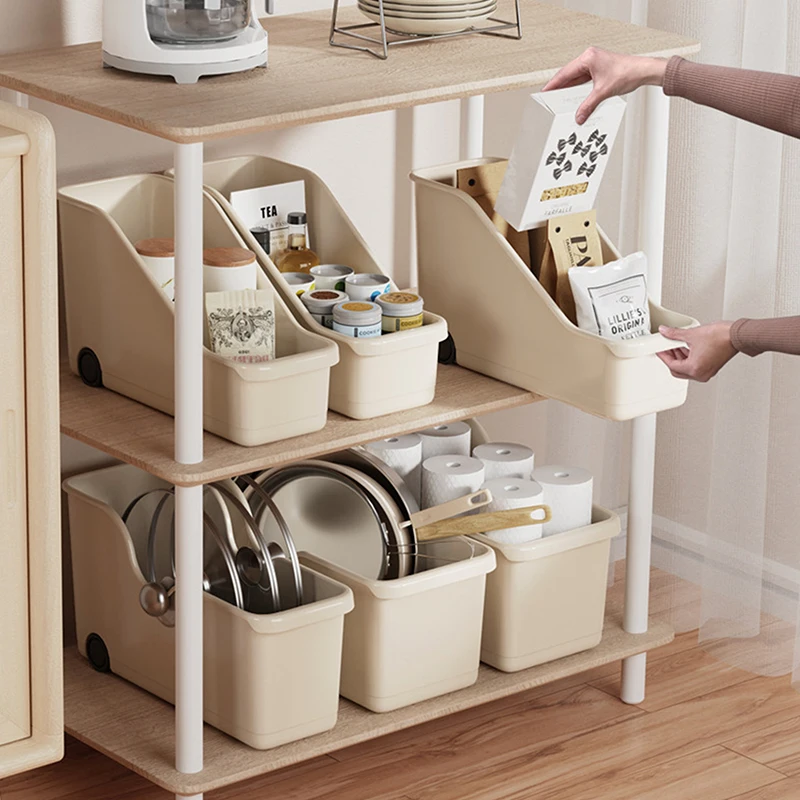 Kitchen Sundries Storage Case with Wheels Seasoning Bottle Storage Container Kitchen Closet Organizer Make Up Organizer 2