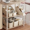 Kitchen Sundries Storage Case with Wheels Seasoning Bottle Storage Container Kitchen Closet Organizer Make Up Organizer 2