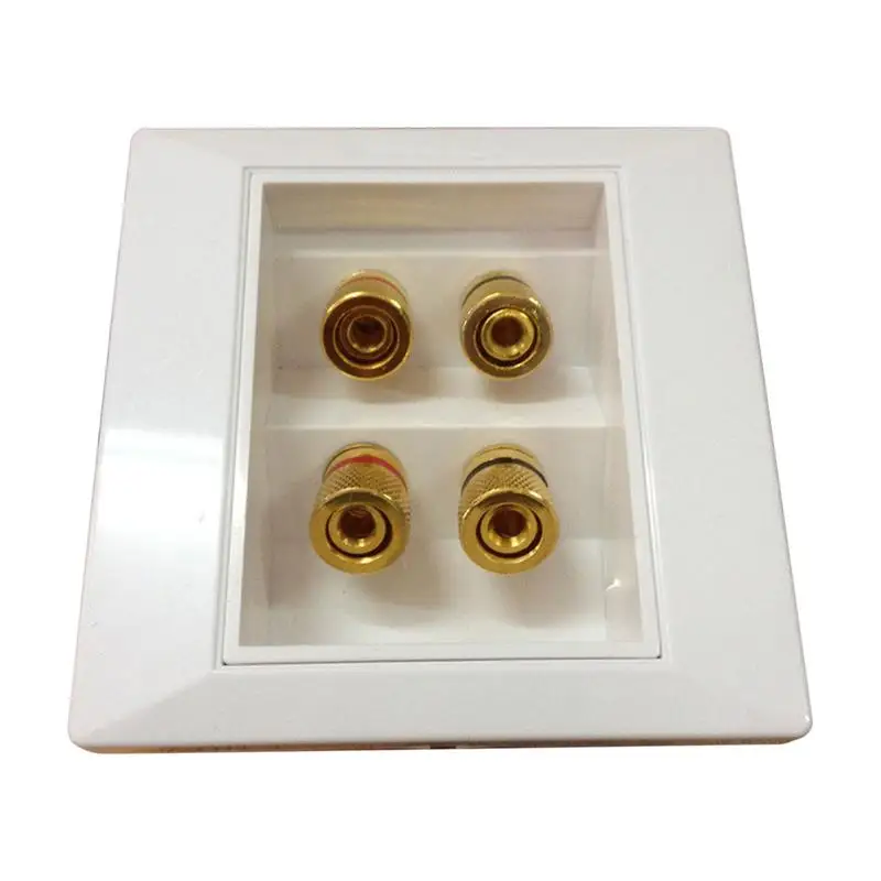Audio Wall Plate Speaker Wall Outlet Home Theater Plate Speaker Jack Home Audio Accessories With 4 Port For