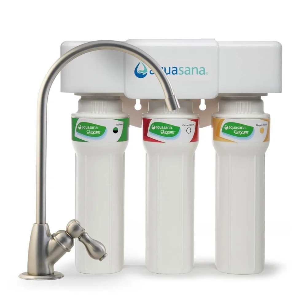 

3-Stage Max Flow Claryum Under Sink Water Filter System - Kitchen Counter Claryum Filtration - Filters 99%