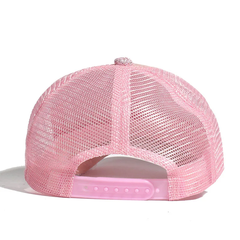 Baseball Cap Children Girls Rhinestone Sequin Letter A D Baseball Cap Summer Girl Female Snapback Hip Hop Caps Adjustable Sun Hat