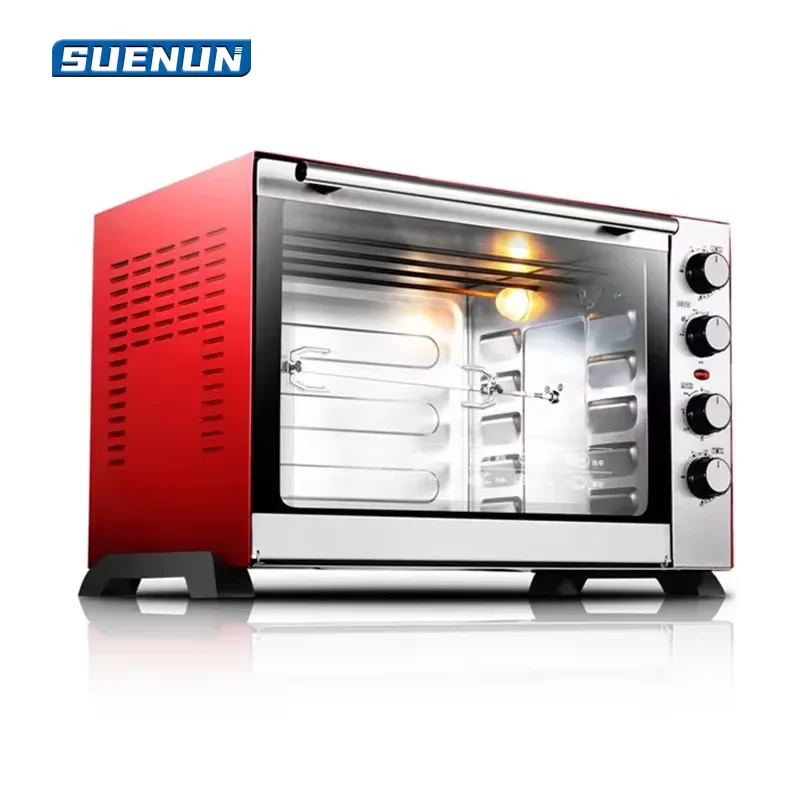 Household Mechanical Electric Oven Temperature Control Electric Oven Stainless Steel Black Crystal Panel 60L