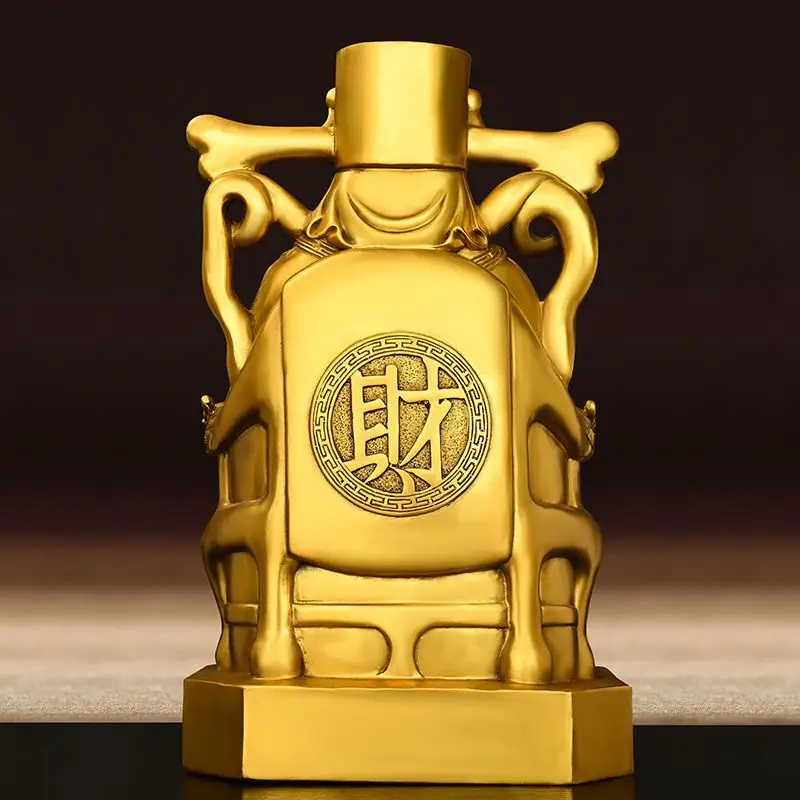 Copper God of Wealth Ornament close-up