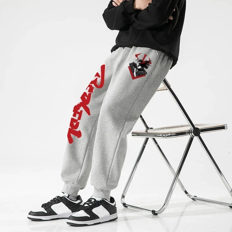 Anime Berserk Print Sweatpants for Men Athletic Joggers Trousers Spring Fall Casual Fleece Pants with Pockets Cosplay Costume 4