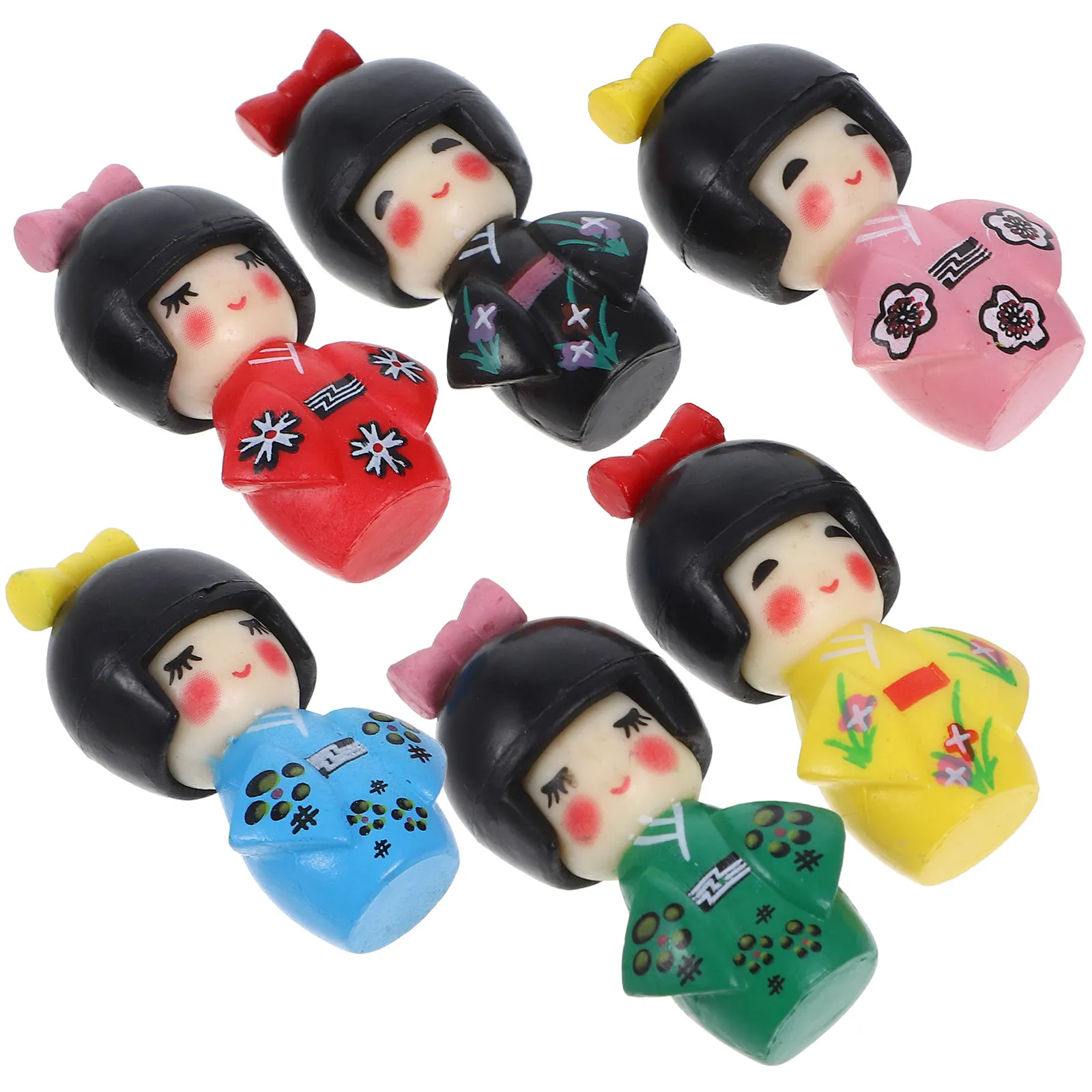 6Pcs 일본 기모노 전통 소녀 수공예품 가정 장식 크리 에이 티브 미니 장식품..