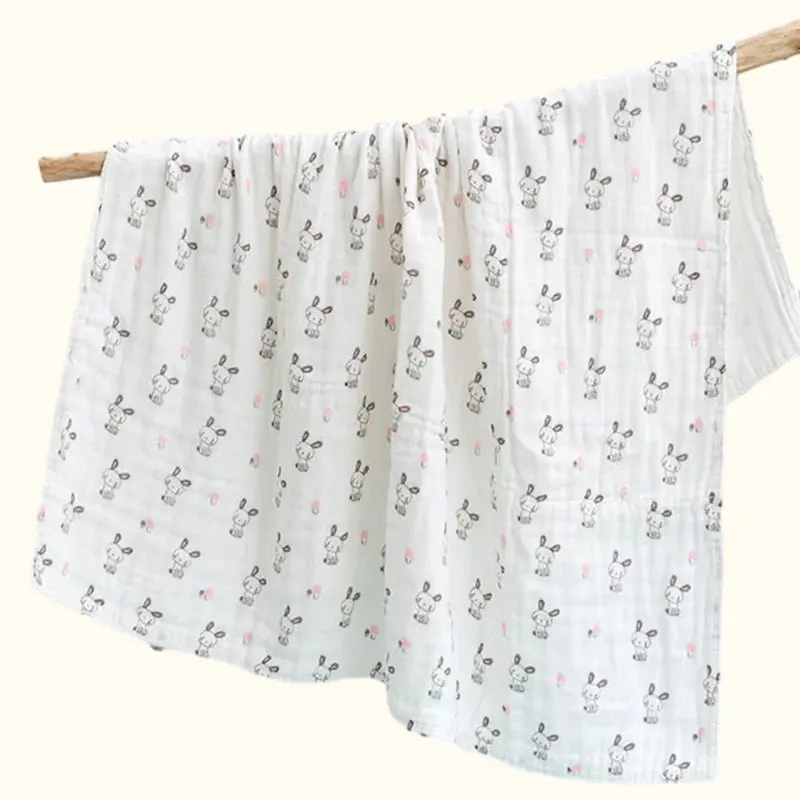 Baby Blanket 110*110CM Swaddle Bamboo Muslin Bed Sheet Kids Bedclothes Baby Bath Towel Cotton