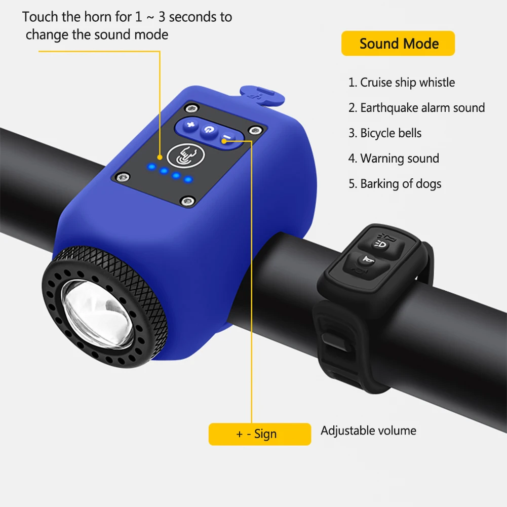Description Picture 6 of item120db Electric Bicycle Horn Loud Bike Bell With Warning Sound Bike Horns With Warning Sound And Battery For Kids Scooters Bikes