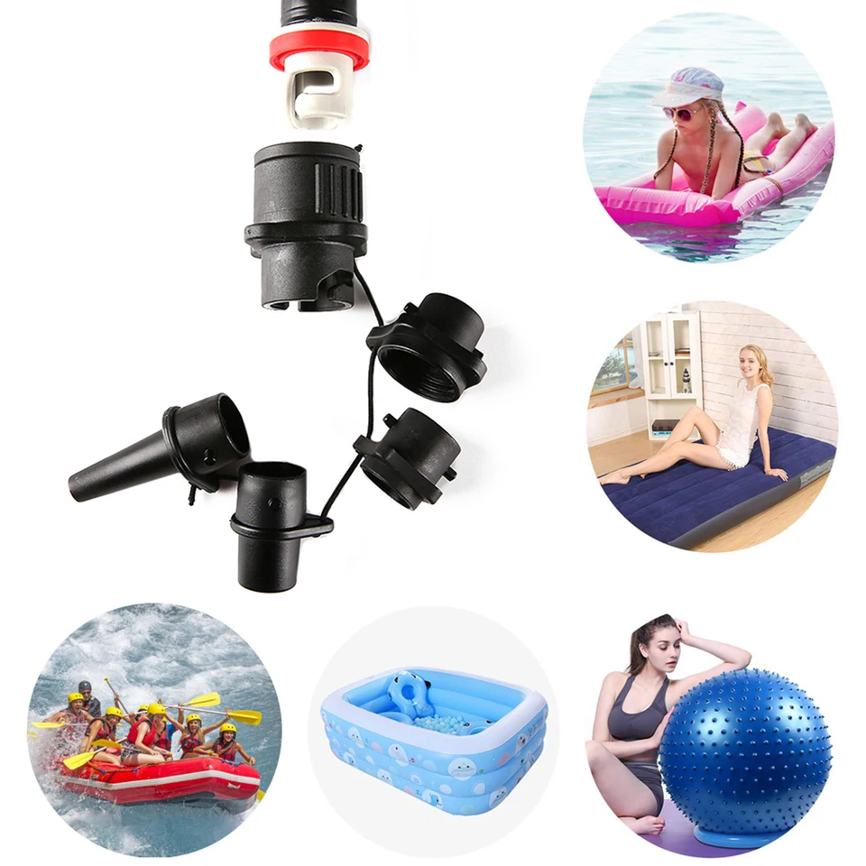 Adaptadores Boquilla Válvula Aire PVC - Pack De 2, Antigoteo, Para Barcos Inflables, Colchones, Piscinas