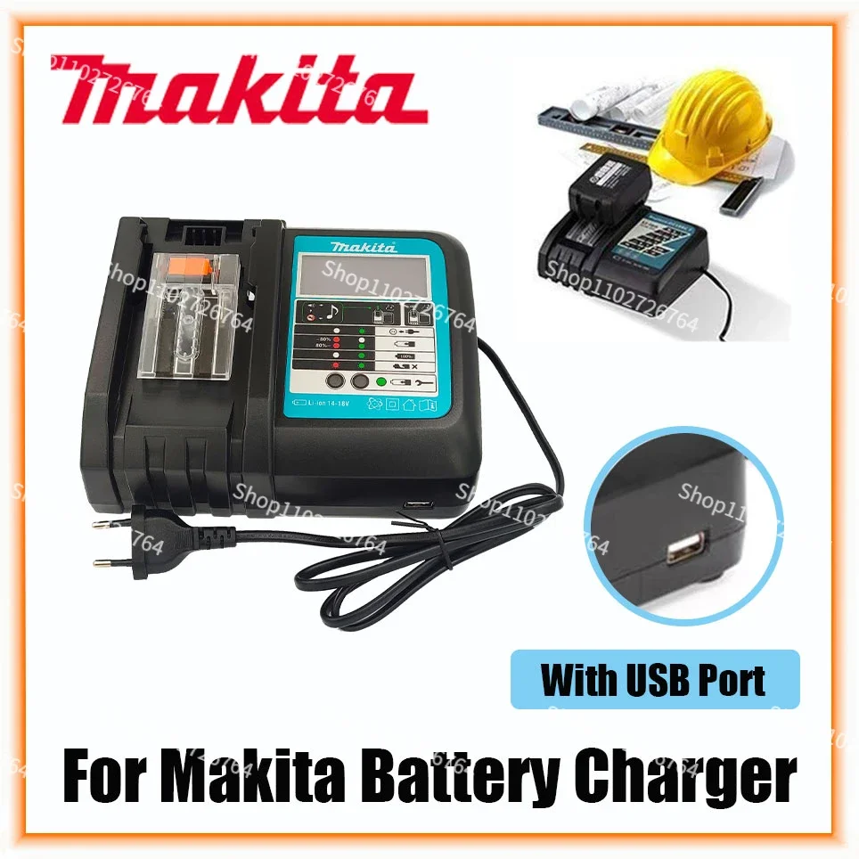 

18VRC Battery Charger Makita 3A 6A 14.4V 18V Bl1830 Bl1430 BL1860 BL1890 Tool Power Charger USB Prot 18VRF Cooling Fan