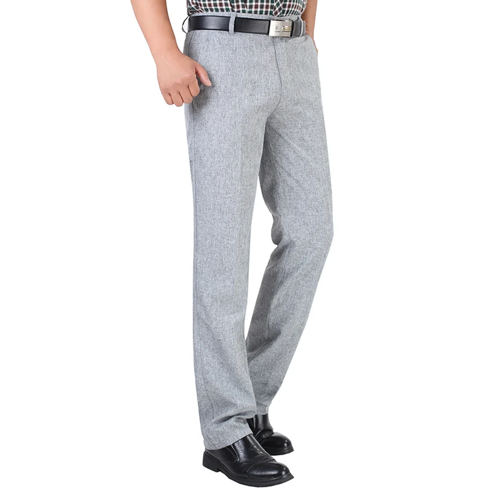 Casual Pants for Men Big Size Formal Classic Breathable 9 Colors Thin Office Suit Trousers