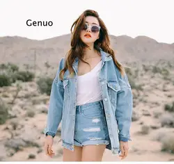 2022 Spring and Autumn All-Match Korean Style Loose Large Size Denim Jacket Female Mid-Length Trendy Long-Sleeved Top Jacket
