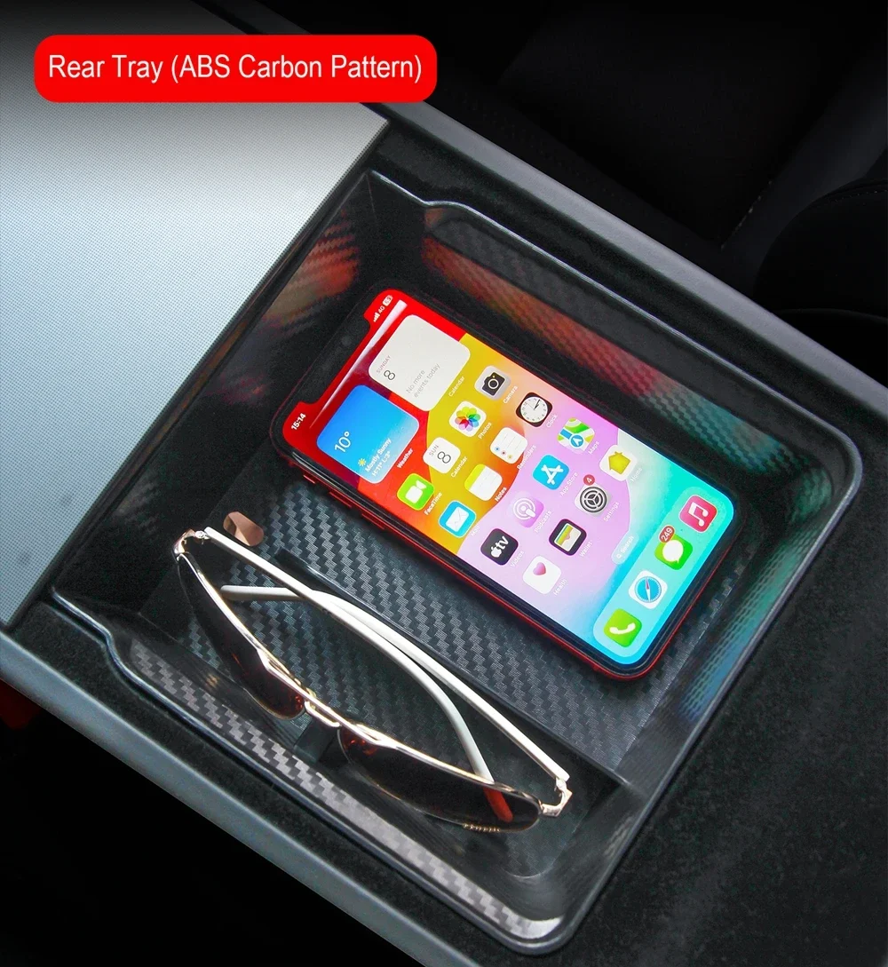 Storage Box for Tesla Model Y Juniper Launch 2025 Model 3 Highland Organizer Accessories Center Console Trays Hidden Cup Holder