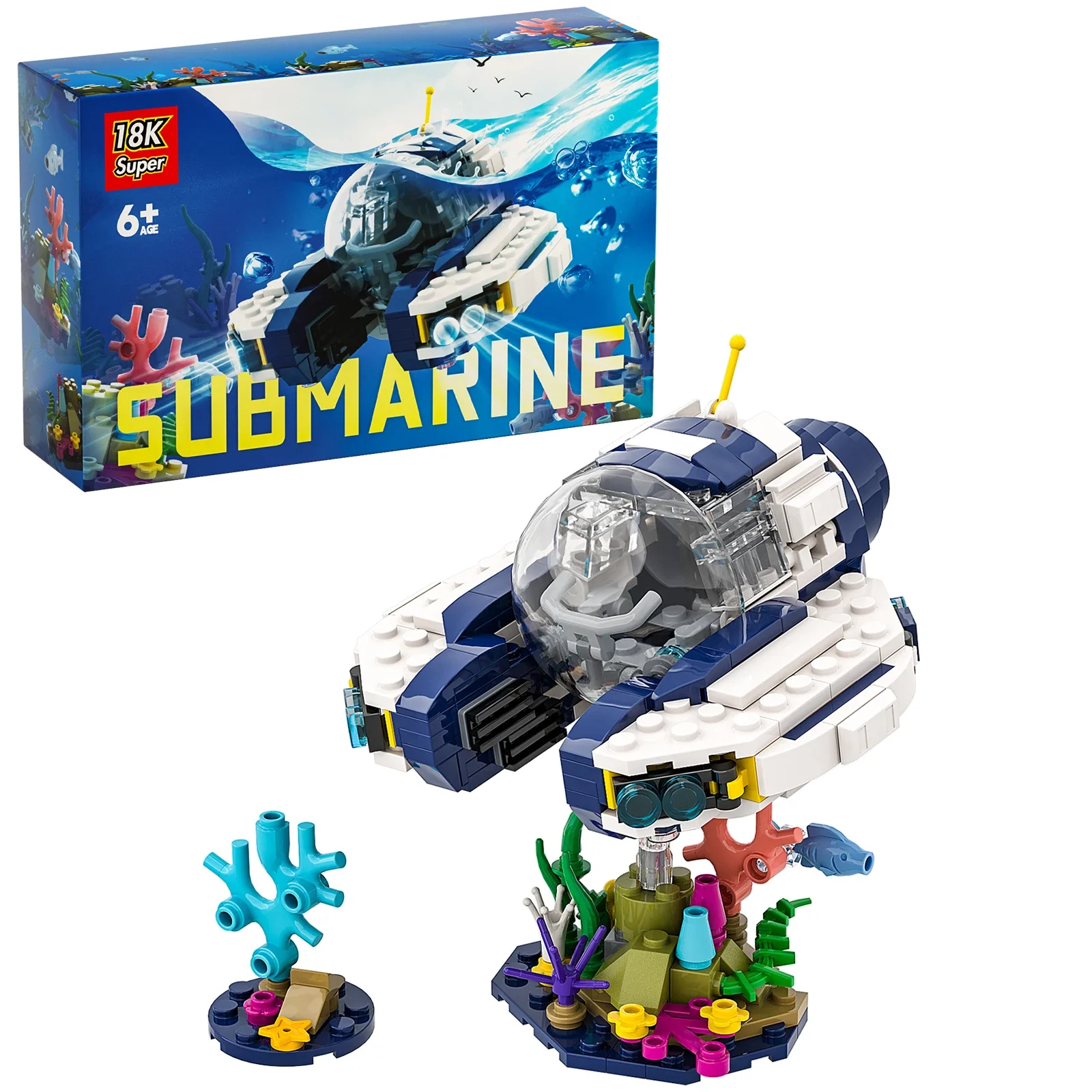 Moc Fondale Creatività Moth Subnautica Submarine Building Blocks Set Deep Sea Con Seamoth Coral Reef Fish Bricks Toy Regalo Per Bambini