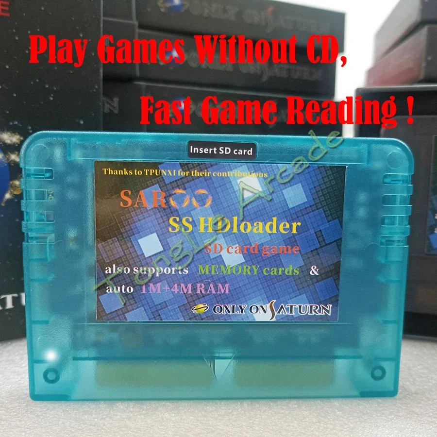 Game Reader SAROO HDLoader Cartridge FastReading Support SD TF Memory Card with Games Plug & Play for Saturn Console