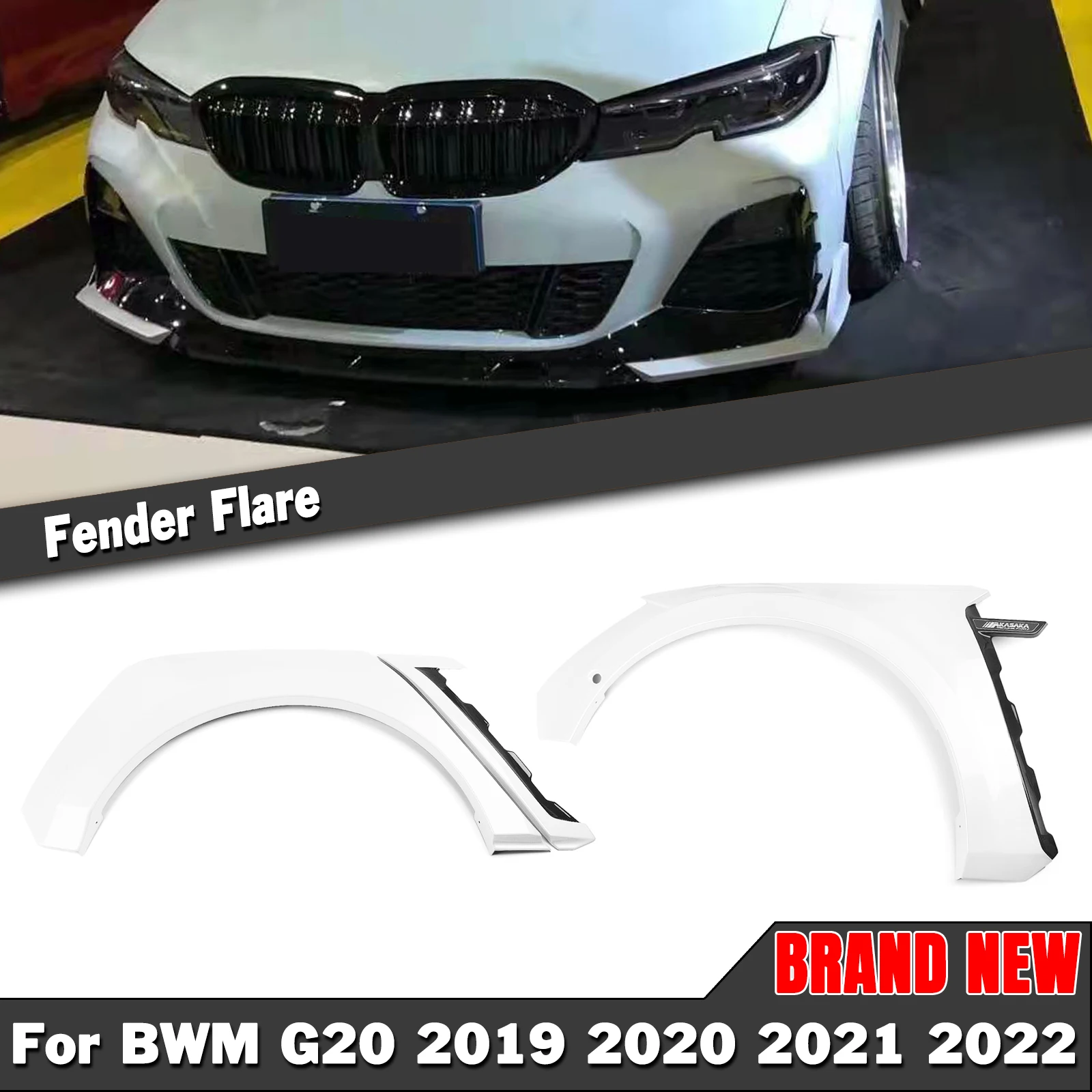 Akasaka Fender Flares Trim Per Bmw New 3 Series G20 G28 330I M340I 2019-2022 M Sport Car Round Wide Wheel Coperchio Arch Brow Cover