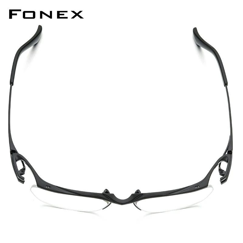 

FONEX Мужские титановые Полуободковые квадратные очки по рецепту, F85709