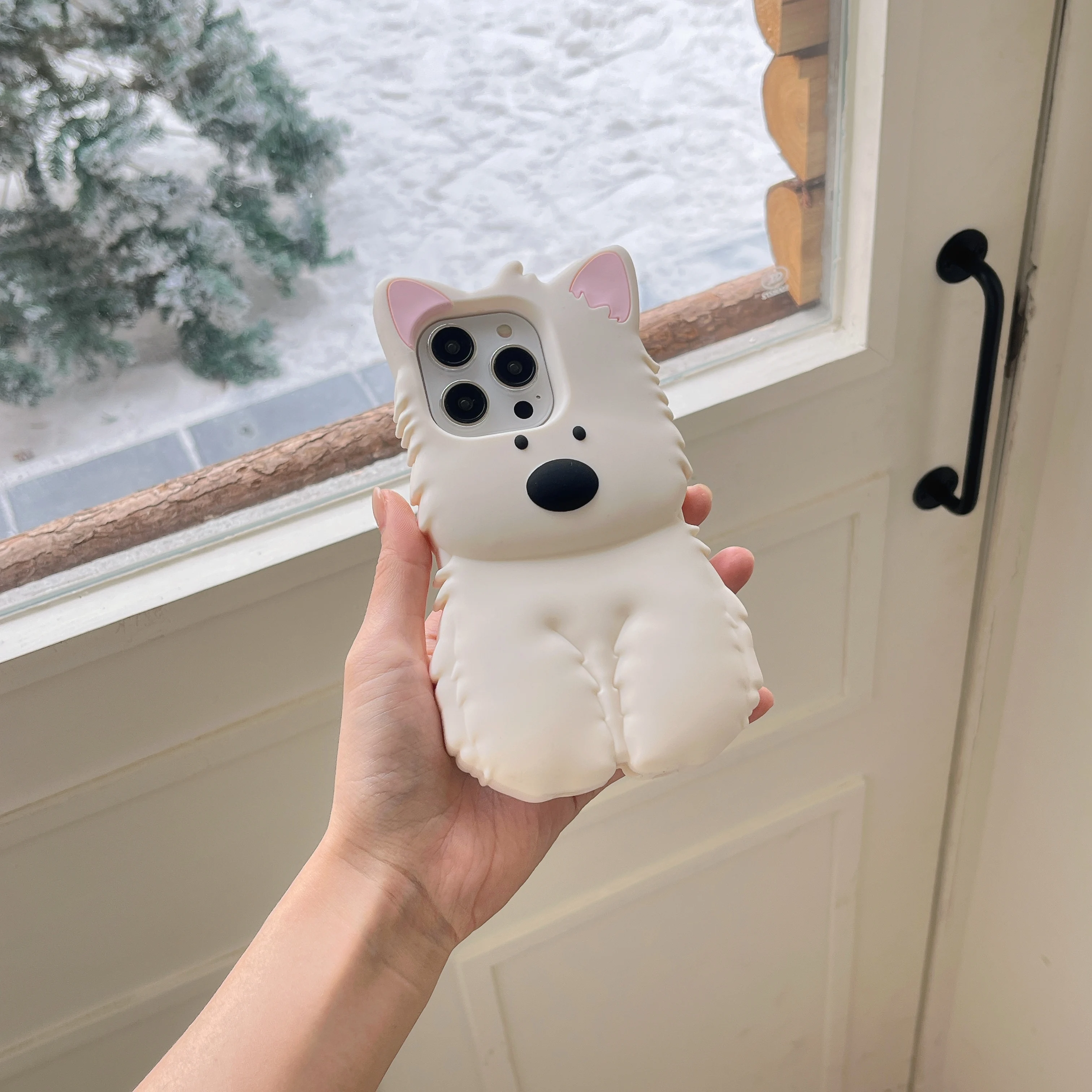 Adorable West Highland White Puppy 3D Cartoon Silicone Phone Case