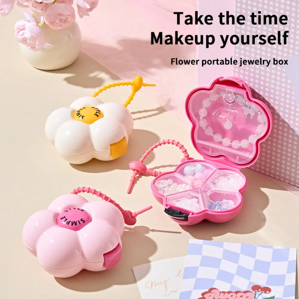 Creative Flowers Storage Box Pendant Dopamine Waterproof Organizer Box Multi-function Plastic Jewelry Case Medicine Box