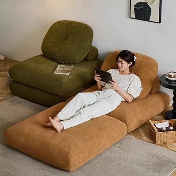 Vacuum compressed mochi fabric sofa tofu block small apartment removable and washable Nordic tatami single lazy sofa