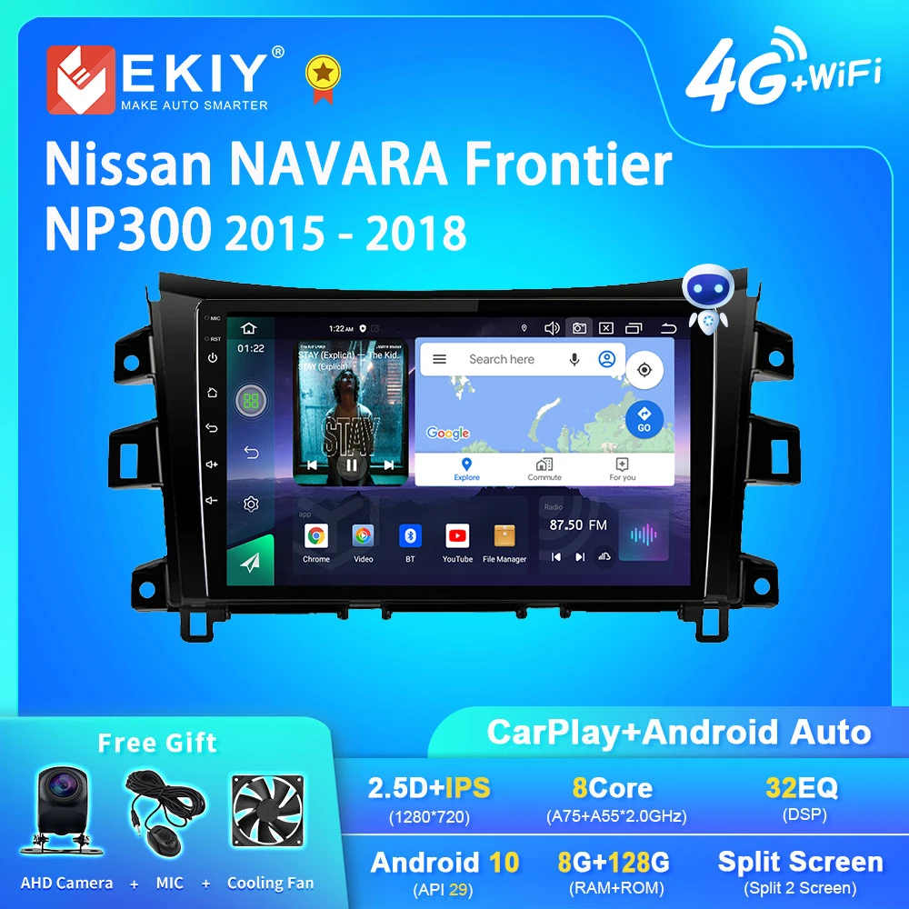 android car stereo EKIY Q7 Android Auto Radio For Nissan NAVARA Frontier NP300 2015 - 2018 Stereo Carplay GPS Navi System 1280*720 DSP 2din DVD HU car dvd video player