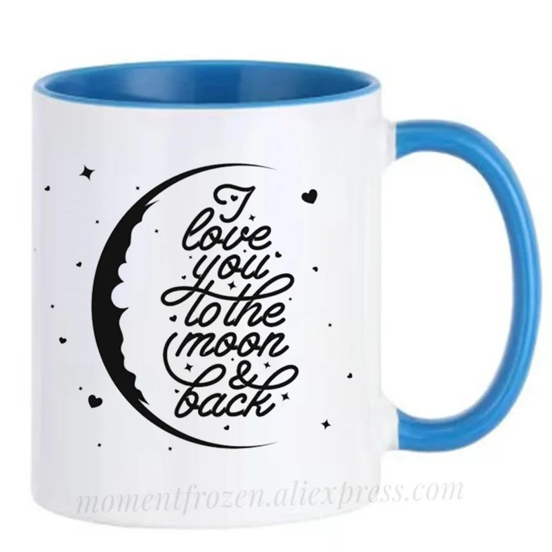 

I Love You To The Moon and Back Mugs Couples Cup Lover Husband Wife Girlfriend Boyfriend Coffee Mugen Coffeeware Funny Gift Idea