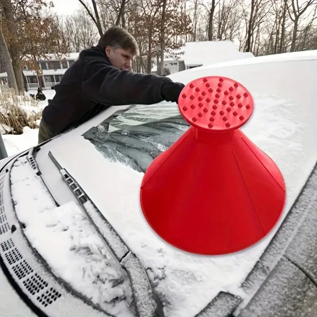 No Electricity Required 4-Piece Car Window Ice Remover-Funnel Snow Scraper