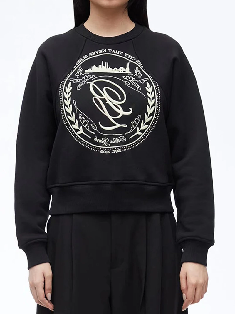 

Fashion Classic Trendy Luxury Designer Autumn New Letter Embroidery Shirt Collar Sweatshirt Ladies Casual Long Sleeve Pullover